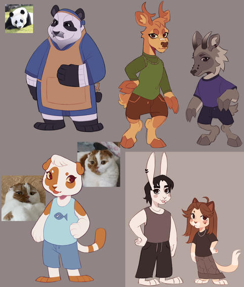 Background characters for my FMP in my third year of (BA) Animation and Illustration
